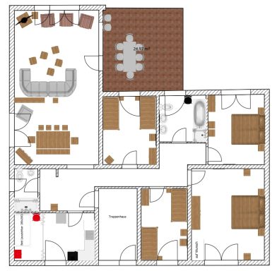 Große Ferienwohnung für Gruppen  in Schmißberg, Nationalparkregion Hunsrück-Hochwald. Platz für 8 bis 10 Personen